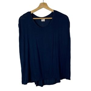 Tresics Navy Blue Scoop Neck Long Sleeve T-Shirt S